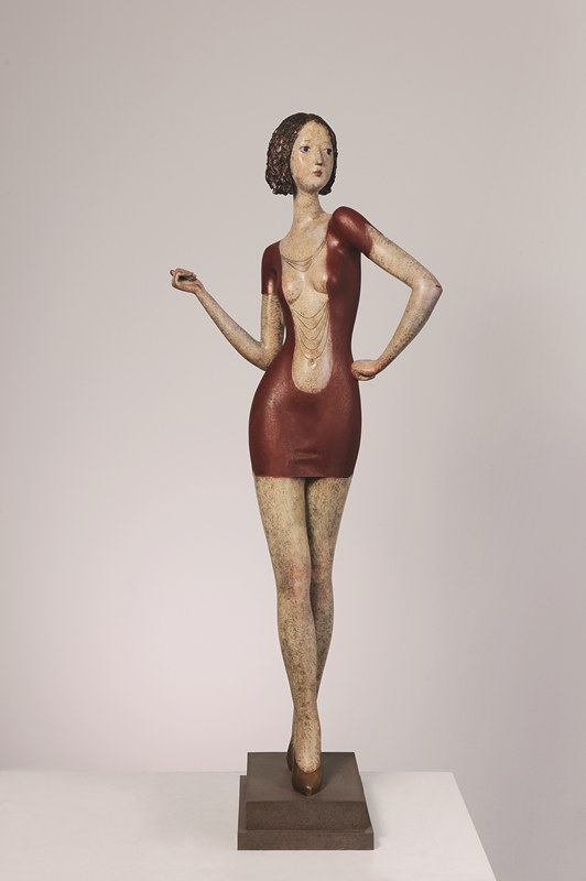 〈A Gift of Youth No. 2〉, 2013년, 착색 청동, 130 × 50 × 30 cm(51.2 × 19.7 × 11.8 inch).