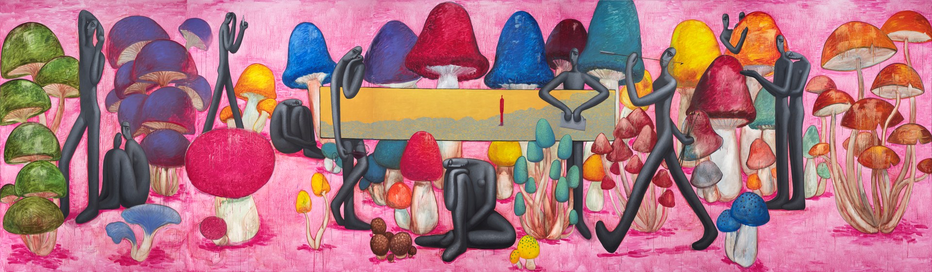 《孤独者的伊甸园》，2024年，布面油画，1025 × 300 cm。