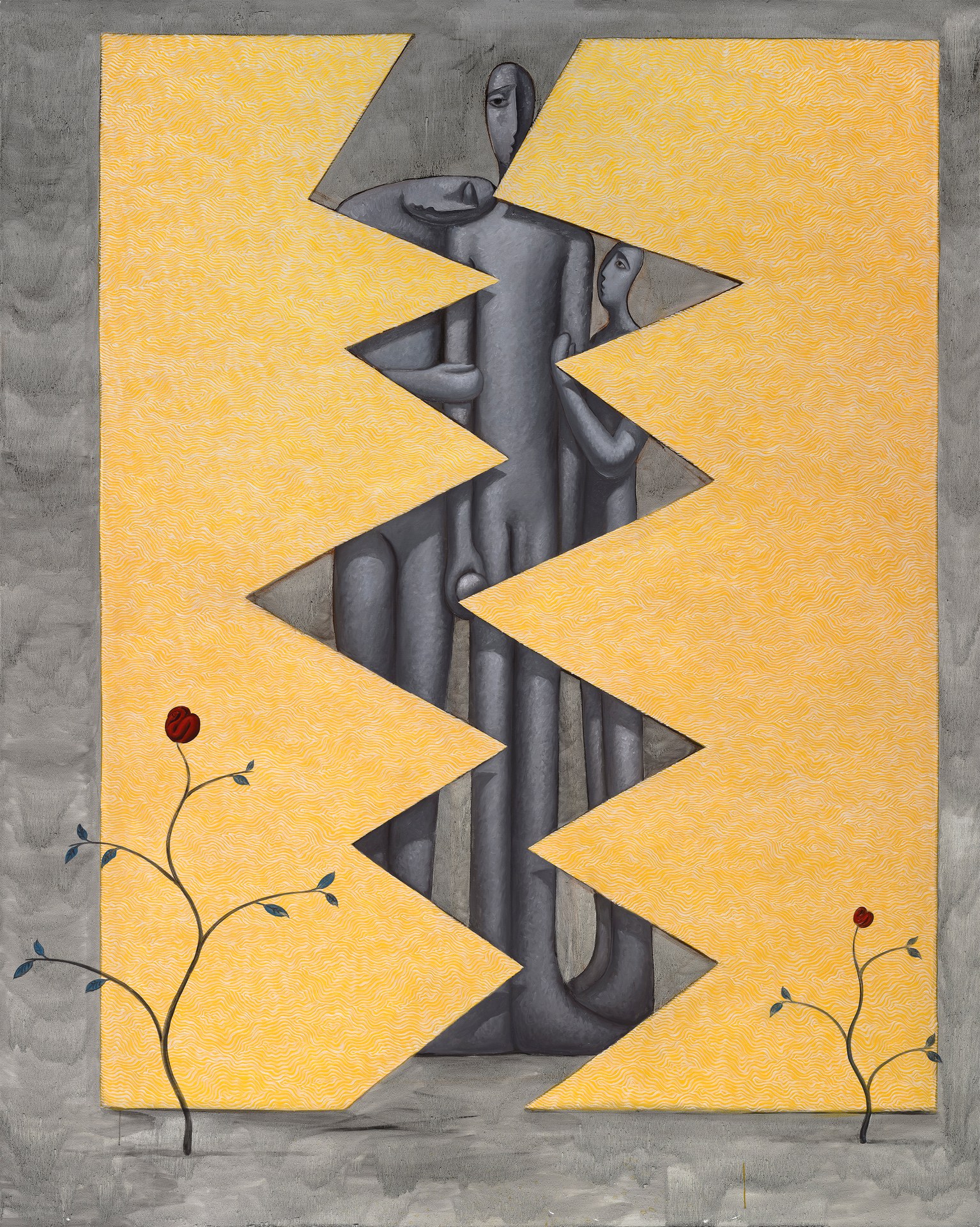 Fang Xu作品《真实与虚幻的距离》，2025年，布面油画，200 × 250厘米（78.7 × 98.4英寸）。
