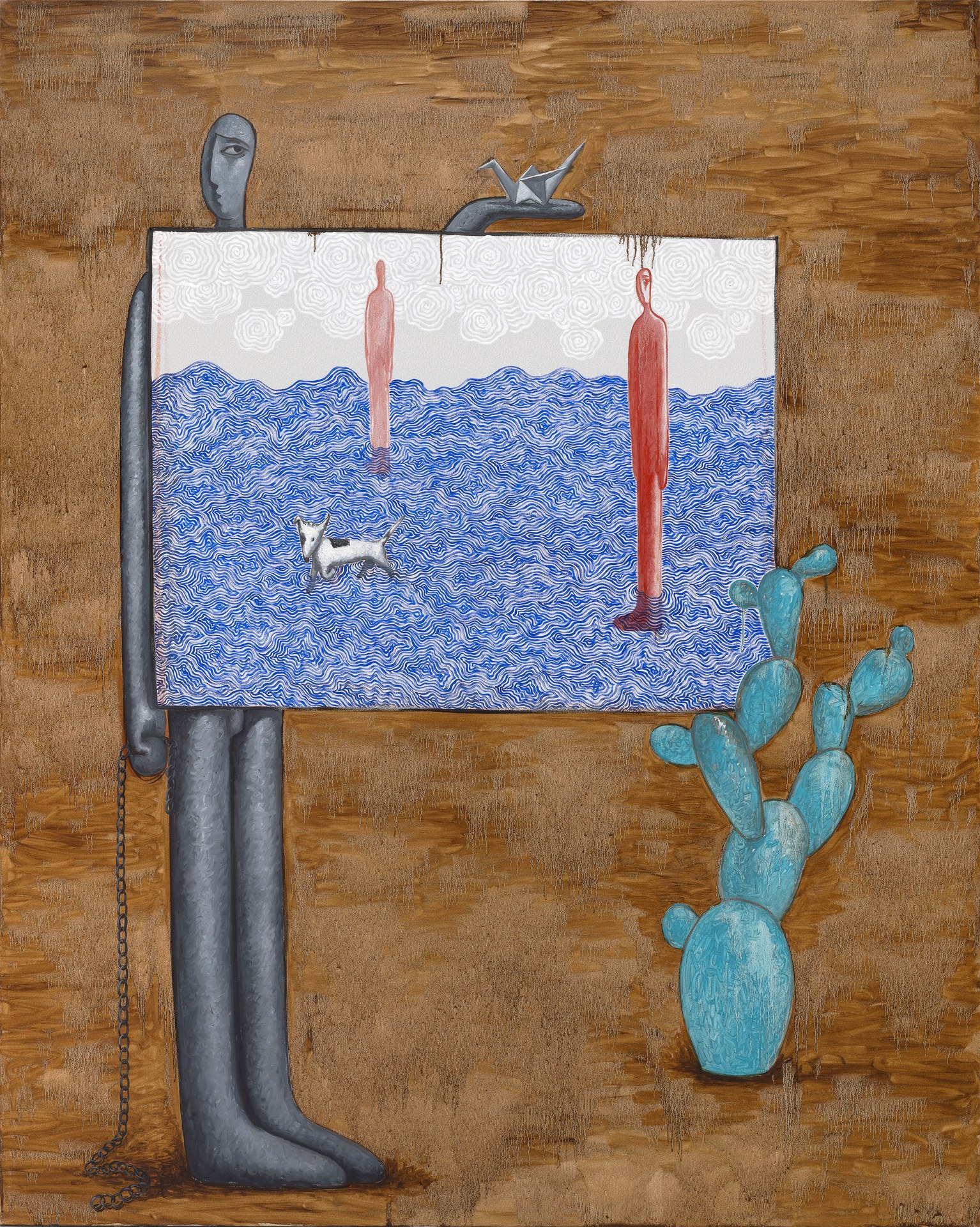 《想到达的远方 No.2》，2025年，布面油画，200 × 250 cm。