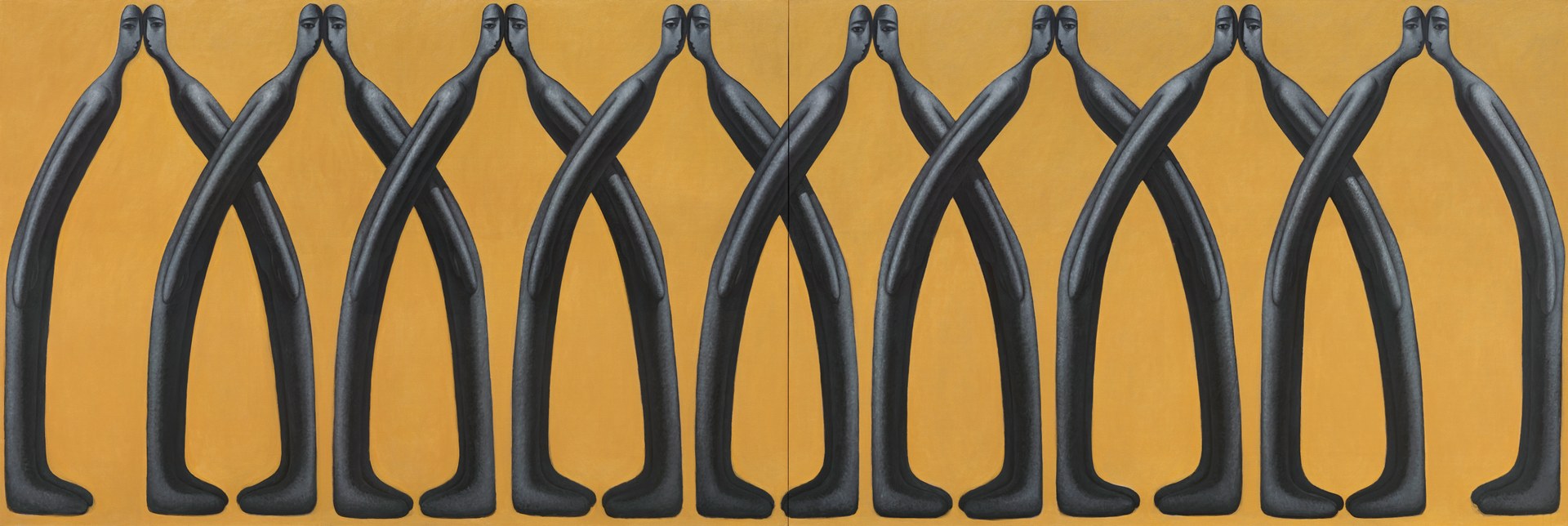 方旭绘画《无限交叉》，2022年，布面油画、丙烯，600 × 250 cm（236.2 × 98.4 inch）。