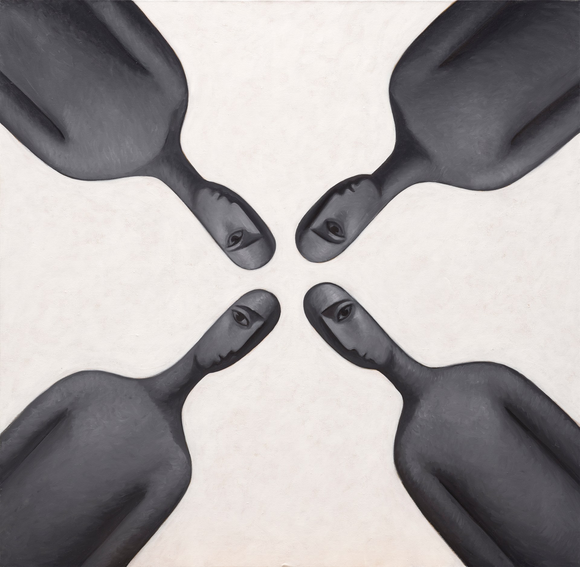 لوحة «Kaleidoscope No.2» لفانغ شو، 2024، بألوان زيتية على قماش، بأبعاد 100 × 100 سم (39.4 × 39.4 بوصة).