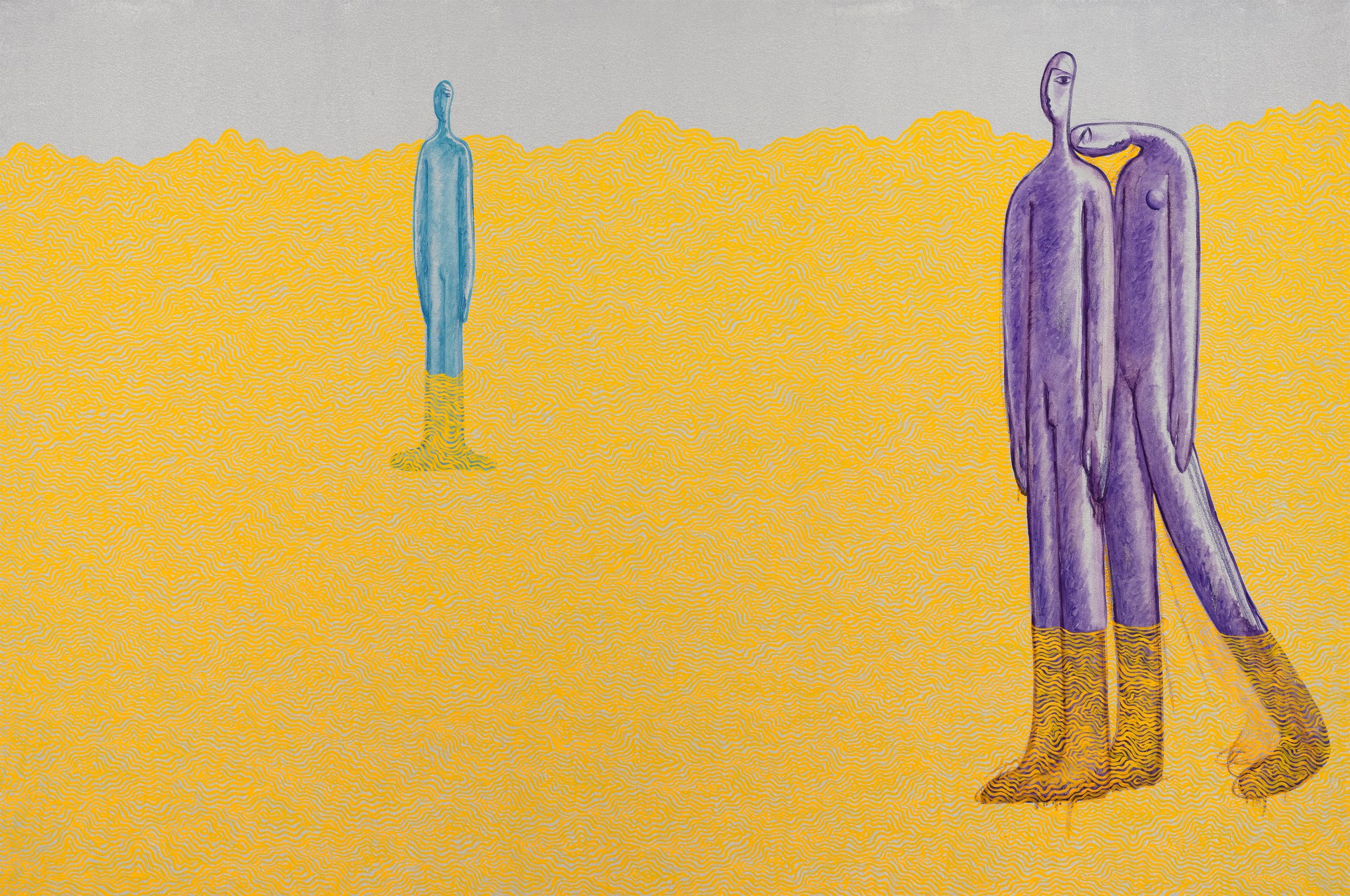 方旭绘画《无岸 No.2》，2024年，布面油画，205 × 300 cm（80.7 × 118.1 inch）。
