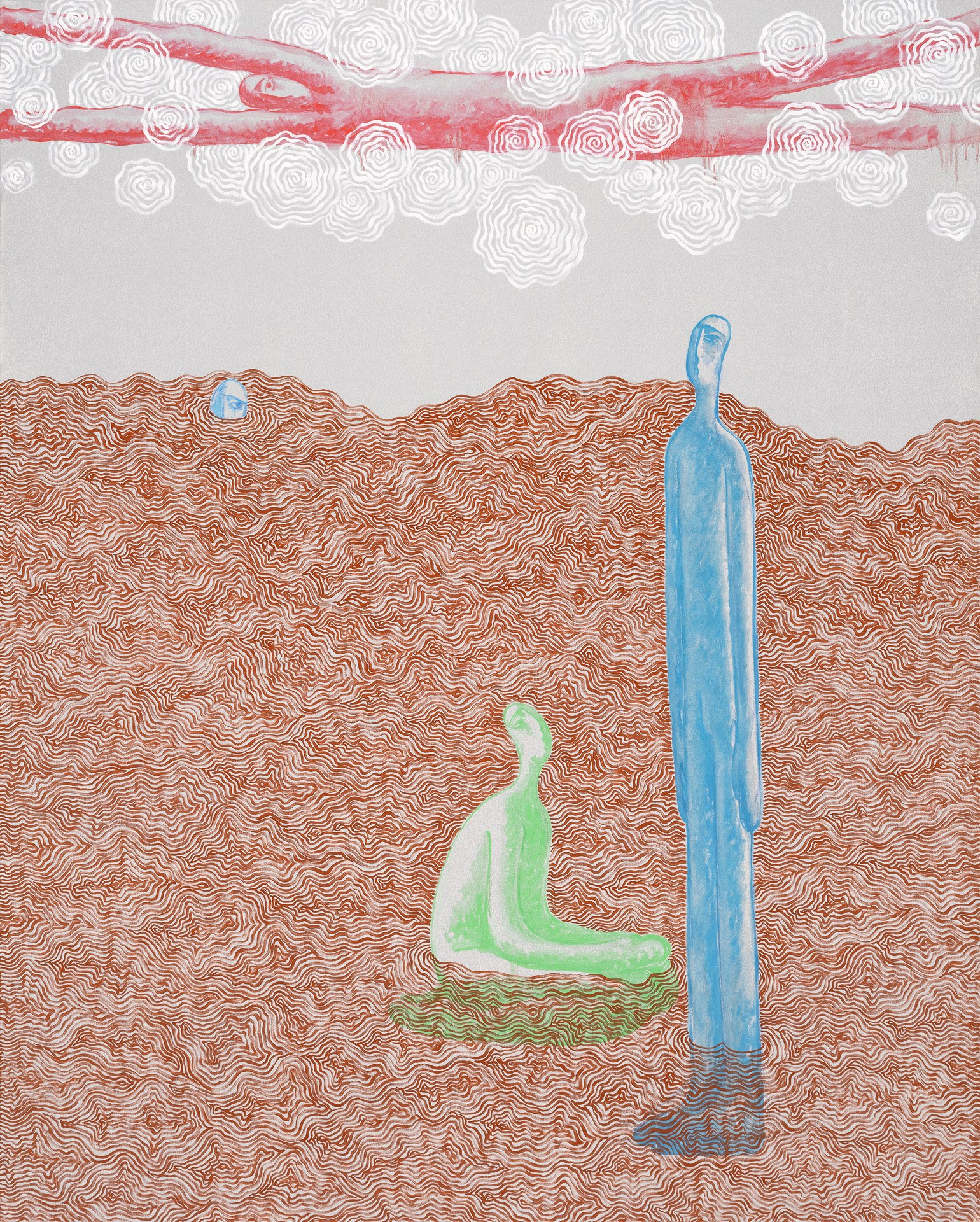 方旭绘画《无岸 No.4》，2024年，布面油画，200 × 250 cm（78.7 × 98.4 inch）。