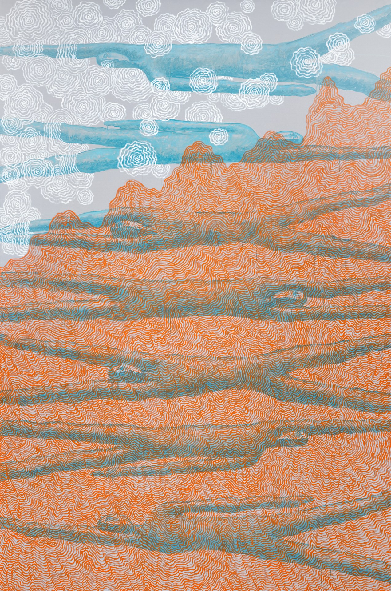 方旭绘画《云海 No.1》，2024年，布面油画，205 × 300 cm（80.7 × 118.1 inch）。