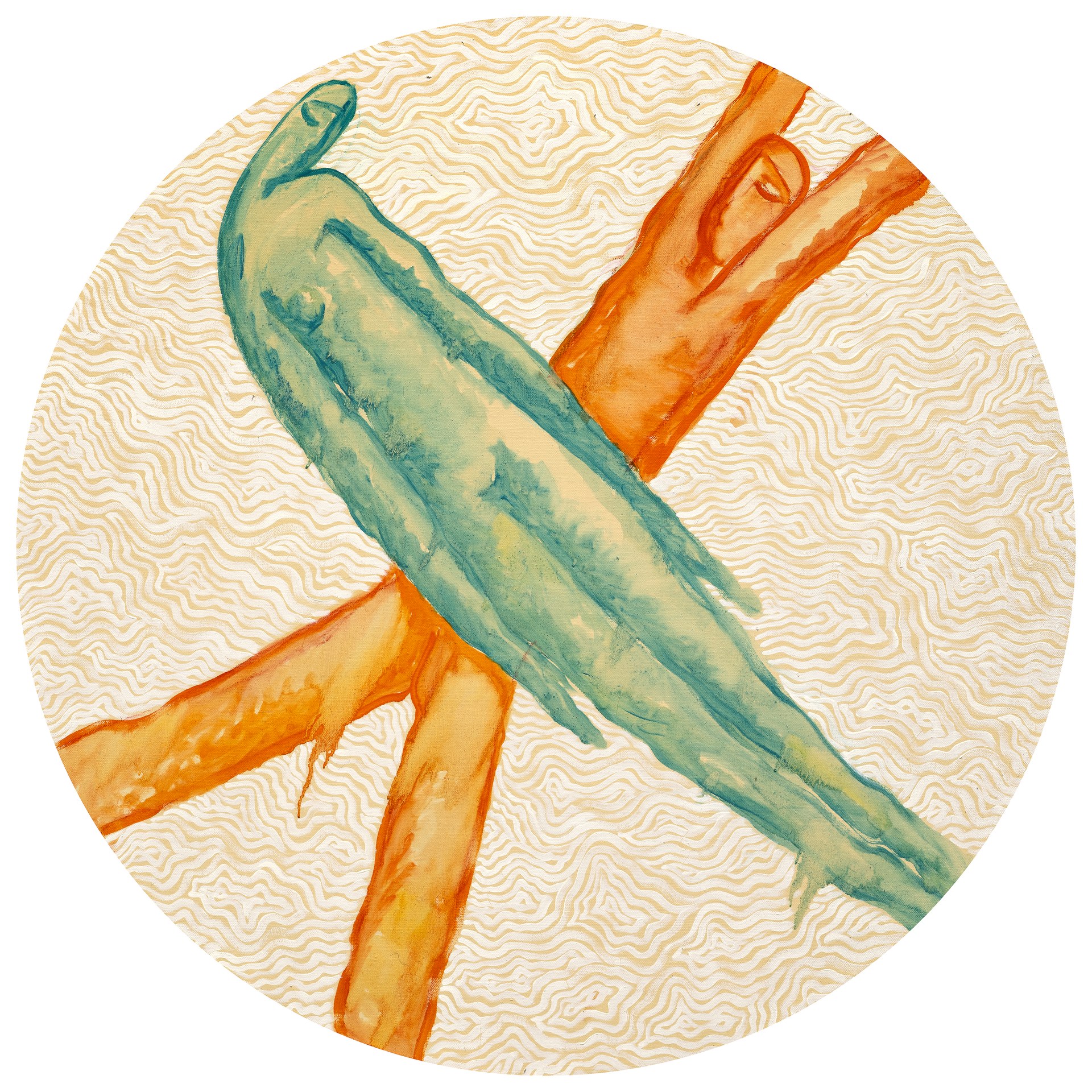 方旭《深海》，2024年，布面油画，100 × 100 cm（39.4 × 39.4英寸）。