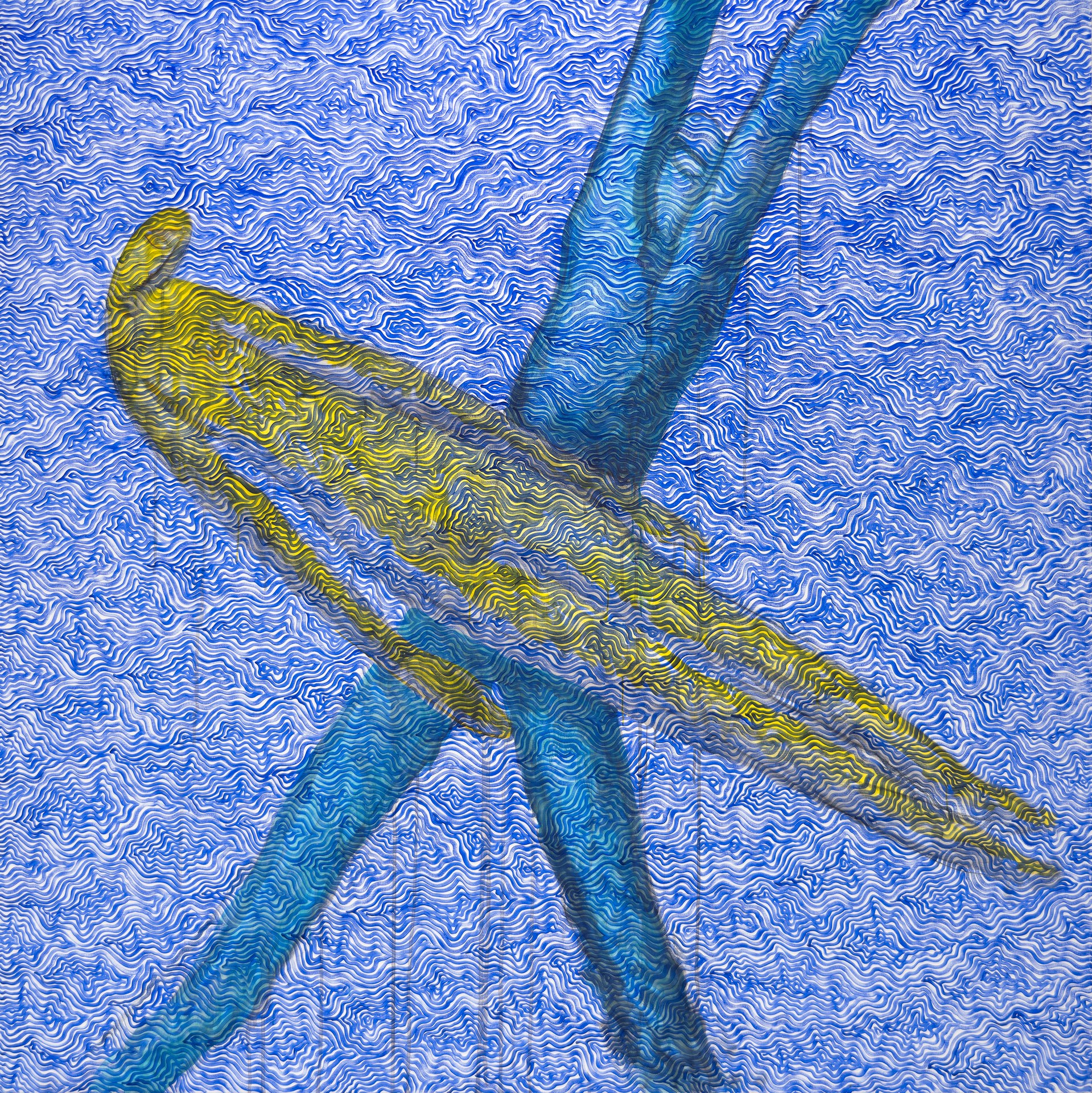 方旭《深海》，2024年，布面油画，200 × 200 cm（78.7 × 78.7英寸）。