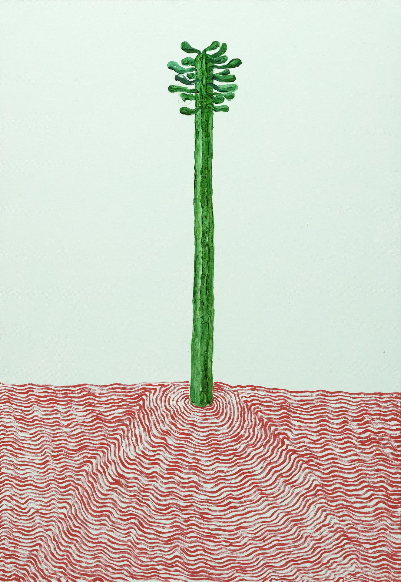 《孤独生长 No.1》，2023年，布面油画，60 × 120 cm。