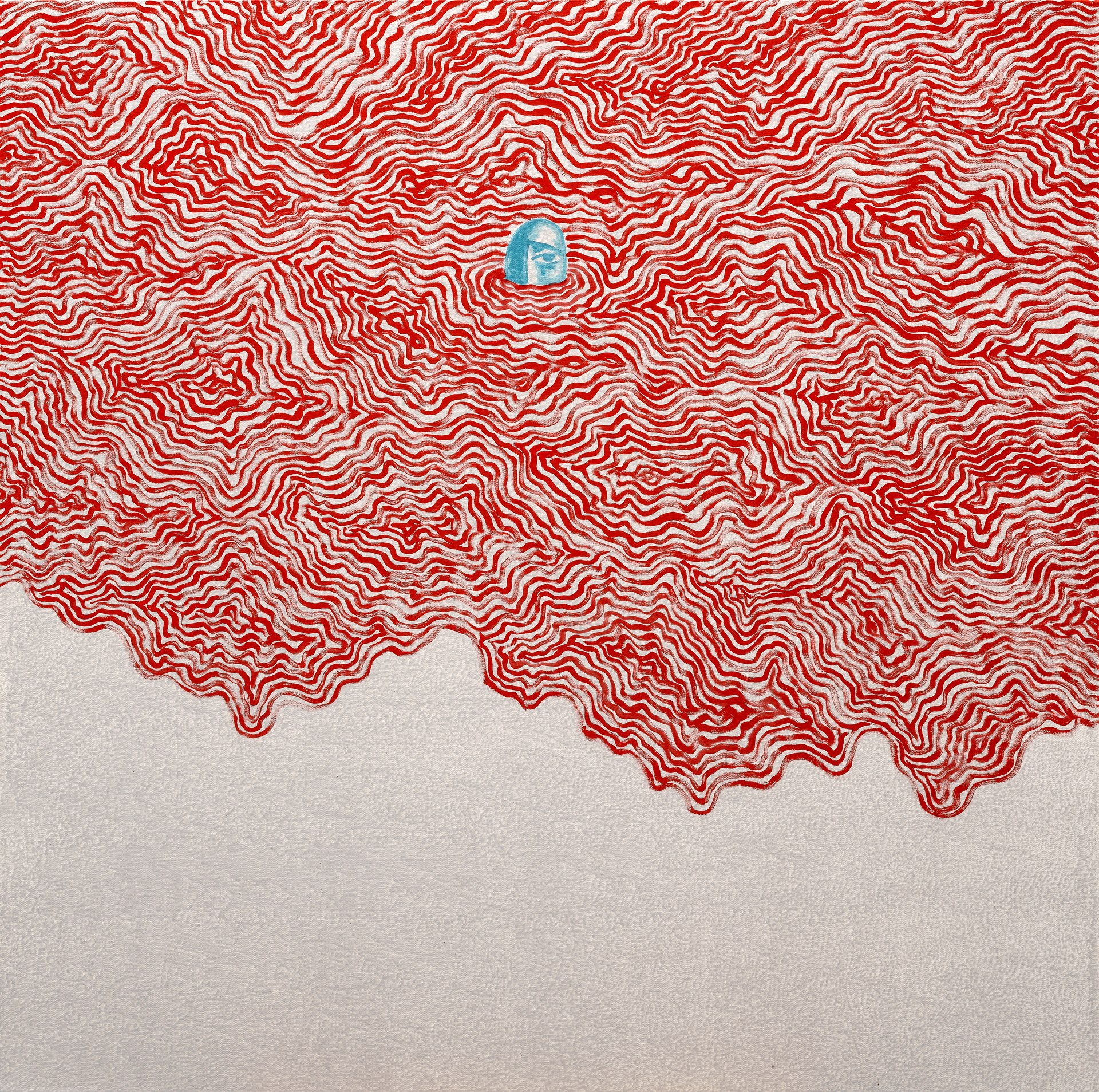 《蔓延》，2024年，布面油画，200 × 200 cm。